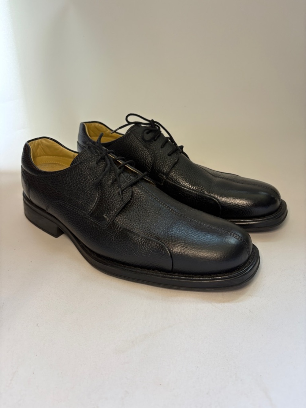 Studio Belvedere Bay Bridge Black Leather Derby Shoes for Men Size 12D
